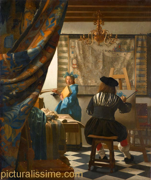 copie reproduction Vermeer l'Art de la Peinture