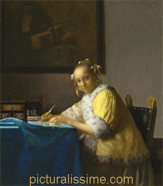 Vermeer Dame écrivant une lettre