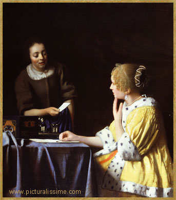 Vermeer Femme avec sa servante tenant une lettre