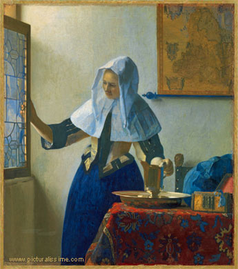 Vermeer jeune femme avec un pichet d'eau