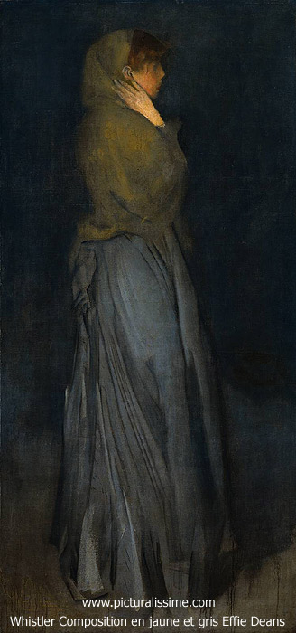 Copie Reproduction de Whistler Composition en jaune et gris Effie Deans
