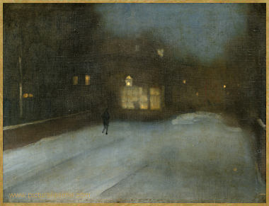 Whistler Nocture en gris et or neige à Chelsea