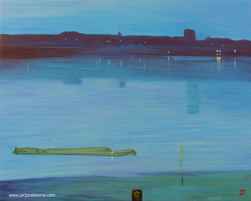 Copie Reproduction de Whistler Nocturne en bleu et argent