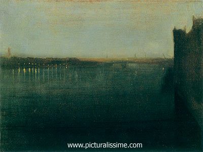 Whistler Nocturne en gris et or