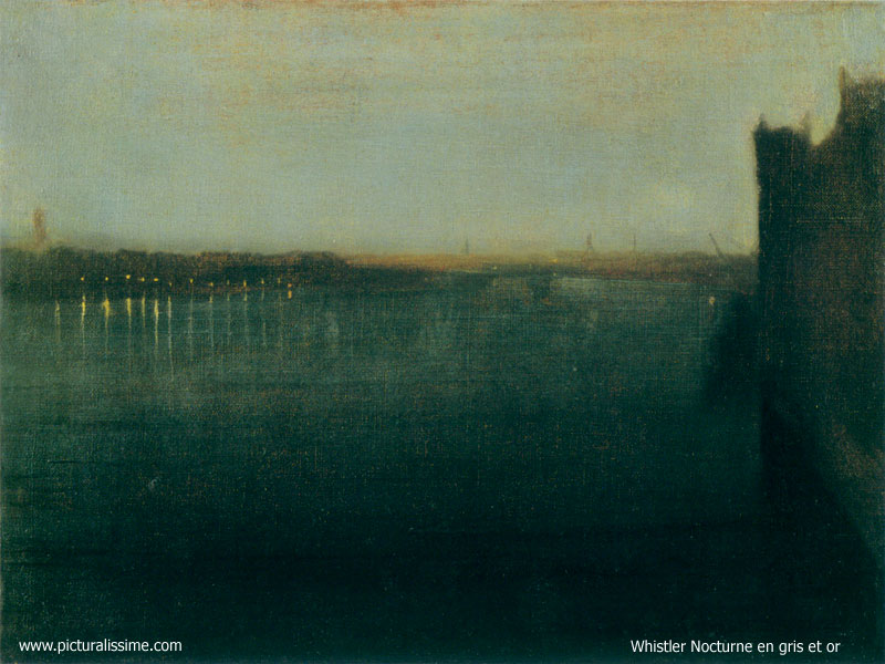 Whistler Nocturne en gris et or