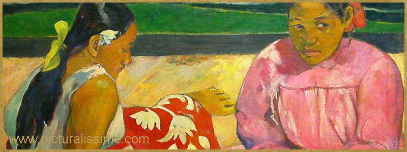 Tableau Célèbre Paul Gauguin Tahitiennes sur la plage