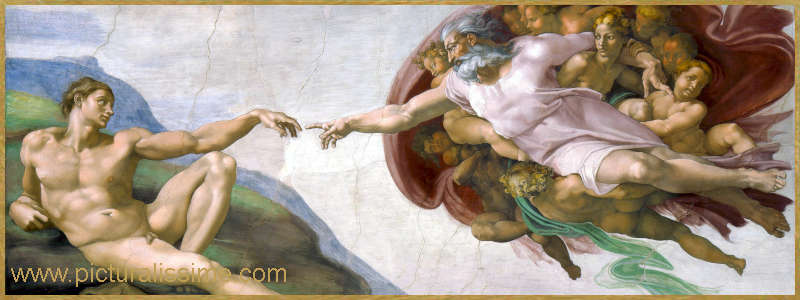Tableau Célèbre Michel Ange La création d'Adam